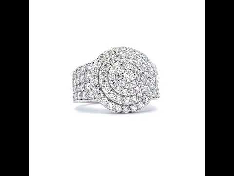 925 Sterling Silver Mens 3.85ct Moissanite Round Head Cluster Fashion Ring S11