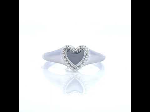 925 Sterling Silver Womens Heart Ring