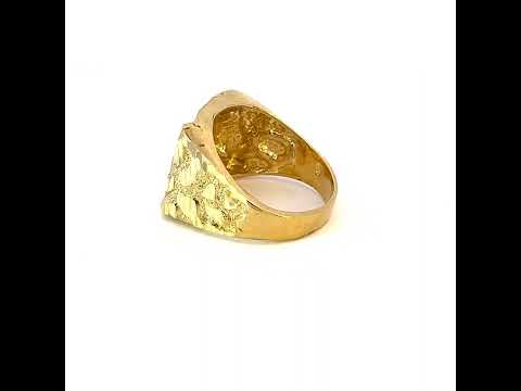 10K Yellow Gold Mens Nugget Fashion Ring