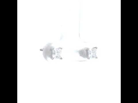 925 Sterling Silver Unisex Princess-cut 0.82ct Moissanite Square Fashion Stud Earrings