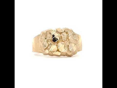 10K Yellow Gold Womens Nugget Fashion Ring Size 6