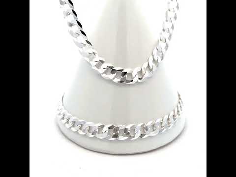 925 Silver Solid Super Flat Cuban Chain Silver 7.2mm-18