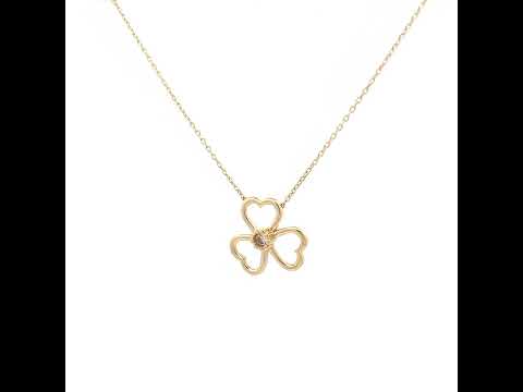 14K Gold Cubic Zirconia Necklace 18" (16"+2")