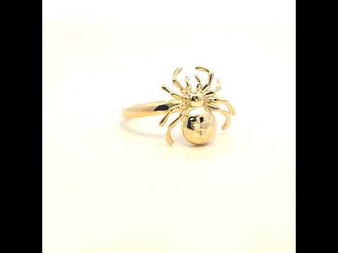 10K Two-Tone Gold Womens Brass Spider Ring