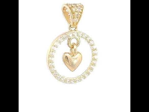 14K Gold Cubic Zirconia Pendant