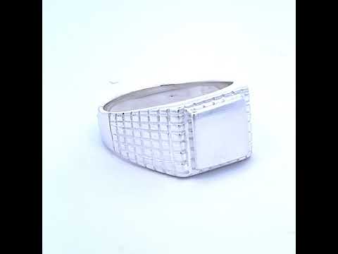 925 Sterling Silver Unisex Square Head Fashion Ring Size 10
