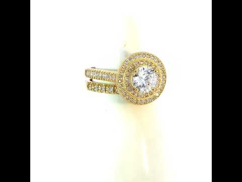 14K Gold Cubic Zirconia Duo Ring