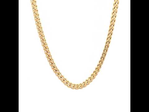 Yellow Stainless Steel Unisex 4mm 24 Inches Franco Fashion Chain Necklace