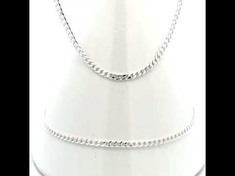 925 Silver Solid Super Flat Cuban Chain Silver 2.3mm-18