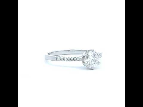 925 Sterling Silver Womens 1.04ct Moissanite Fashion Engagement Ring