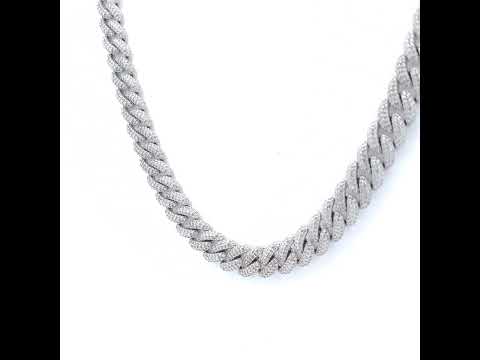 925 Sterling Silver 6.30ct Moissanite Cuban Chain Necklace 10mm