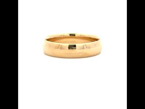 10K Yellow Gold Unisex 5mm Comfort-Fit Wedding Band Ring Size 6