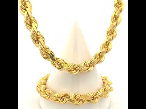 925 Silver Hollow Rope Chain 10mm-26"