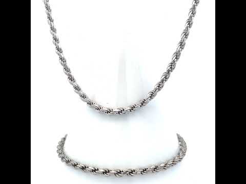 925 Silver Solid Rope Chain 3.5mm-7"