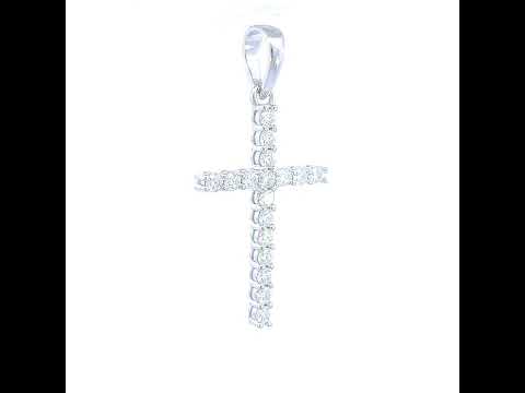 925 Sterling Silver Womens 1.02ct Moissanite Cross Religious Charm Pendant