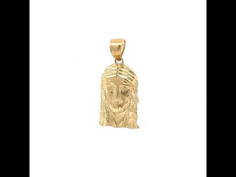 10K Yellow Gold Mens Jesus Religious Charm Pendant