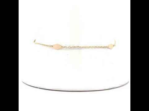 14K Gold Anklet 10" (9"+1")