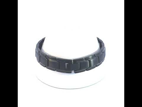 Stainless Steel Black-tone Mens Fashion Bracelet Size 8.5 Inches