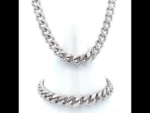 925 Silver Solid Miami Cuban Pyramid Chain 8.4mm-22"