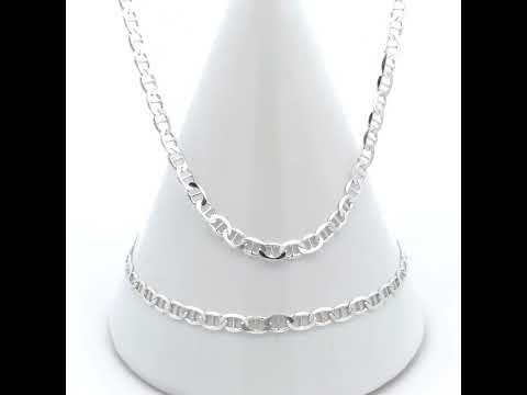 925 Sterling Silver Solid Classic Mariner Chain 3mm