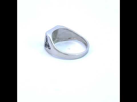 925 Sterling Silver Mens Black Enameled Square Head Fashion Ring Size 12