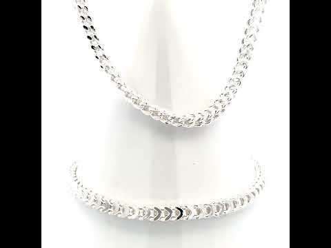 925 Silver Hollow Franco Chain Silver 3.5mm-8