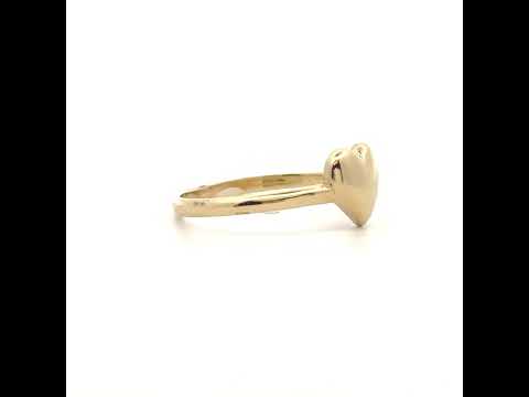10K Yellow Gold Women Heart Ring