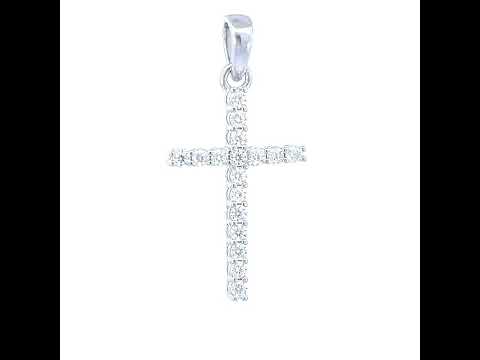 925 Sterling Silver Womens 0.54ct Moissanite Cross Religious Charm Pendant