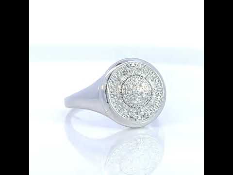 925 Sterling Silver Mens Aztec Calendar Fashion Ring