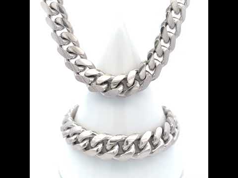 925 Silver Solid Miami Cuban Chain 11.8mm