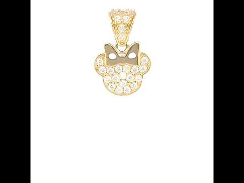 14K Gold Cubic Zirconia Pendant
