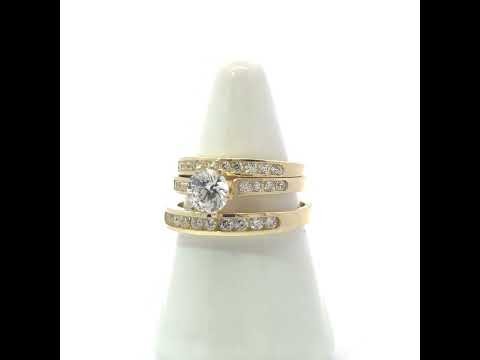 10K Yellow Gold Cubic-Zirconia His & Hers Trio Ring Set