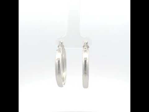 925 Sterling Silver Womens Round Tube Hoop Earrings