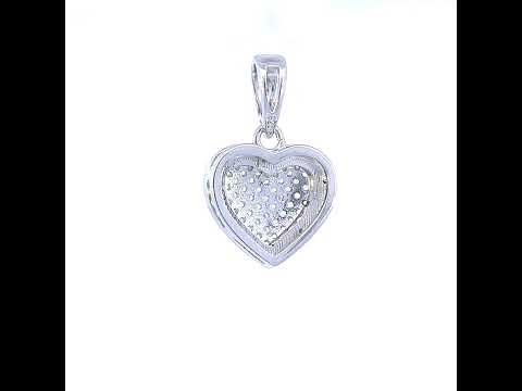 925 Sterling Silver Womens Cubic-Zirconia Heart Charm Pendant