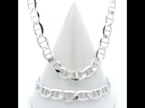 925 Sterling Silver Solid Classic Mariner Chain 7mm-9