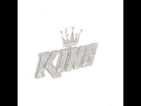 925 Sterling Silver Mens Round Baguette 6.41ct, 0.27ct Moissanite KING Fashion Charm Pendant