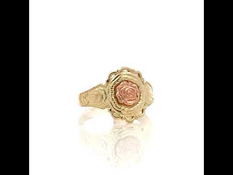 10K Two-tone Gold Womens Flower Fashion Ring