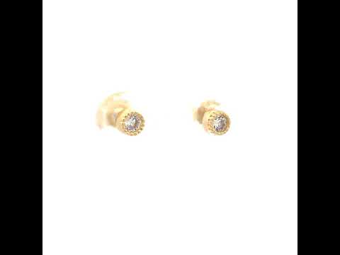 14K Gold Cubic Zirconia Earring