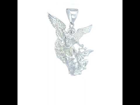 925 Sterling Silver Mens St. Michael Religious Charm Pendant