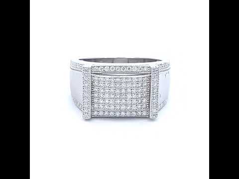 925 Sterling Silver Mens 0.69ct Moissanite Fashion Ring Size 9