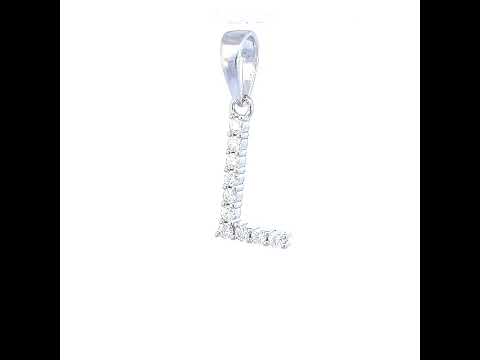 925 Sterling Silver Unisex 0.32ct Moissanite Initial L Alphabet Charm Pendant