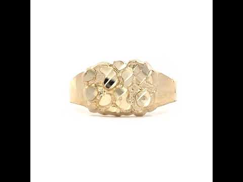 10K Yellow Gold Womens Nugget Fashion Ring Size 6