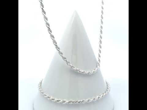 925 Silver Solid Rope Chain 3mm-16"