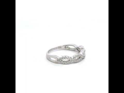 925 Sterling Silver Womens Cubic-Zirconia Infinity Fashion Ring Size 6