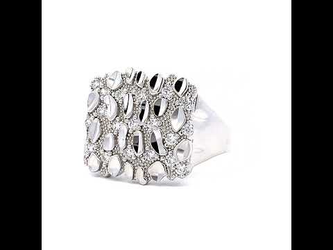 925 Sterling Silver Mens Cubic-Zirconia Nugget Fashion Ring