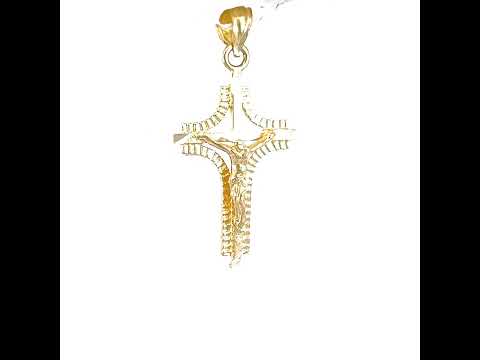 10K Yellow Gold Womens Mens Unisex Jesus Crucifix Cross Religious Charm Pendant