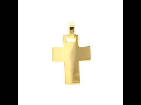 925 Sterling Silver Yellow-tone Unisex Without CZ Cross Religious Charm Pendant