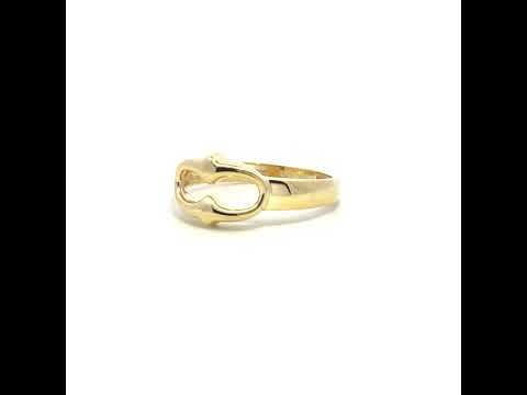 10K Yellow Gold Womens Openwork Puff Fashion Ring