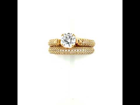 14K Gold Cubic Zirconia Duo Ring