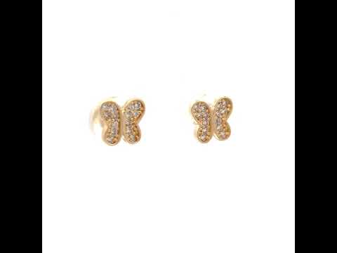 14K Gold Cubic Zirconia Earring